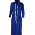  Casual V Neck Blue Milk Fiber Ankle Length Dress