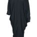 Casual V Neck Hollow-out Black Polyester Mid Calf Dress Casual V Neck Hollow-out Black Polyester Mid Calf Dress