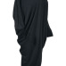Casual V Neck Hollow-out Black Polyester Mid Calf Dress Casual V Neck Hollow-out Black Polyester Mid Calf Dress