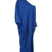 Casual V Neck Hollow-out Blue Polyester Mid Calf Dress Casual V Neck Hollow-out Blue Polyester Mid Calf Dress
