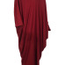 Casual V Neck Hollow-out Wine Red Polyester Mid Calf Dress Casual V Neck Hollow-out Wine Red Polyester Mid Calf Dress