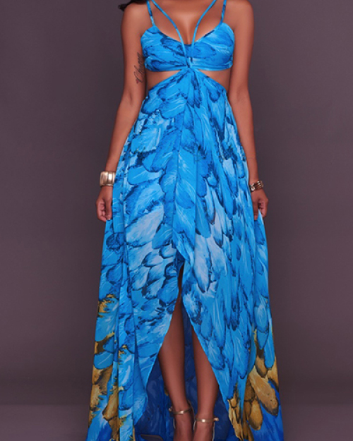 Chiffon Bohemian V Neck Spaghetti Strap Sleeveless A Line Floor length Dresses Chiffon Bohemian V Neck Spaghetti Strap Sleeveless A Line Floor length Dresses