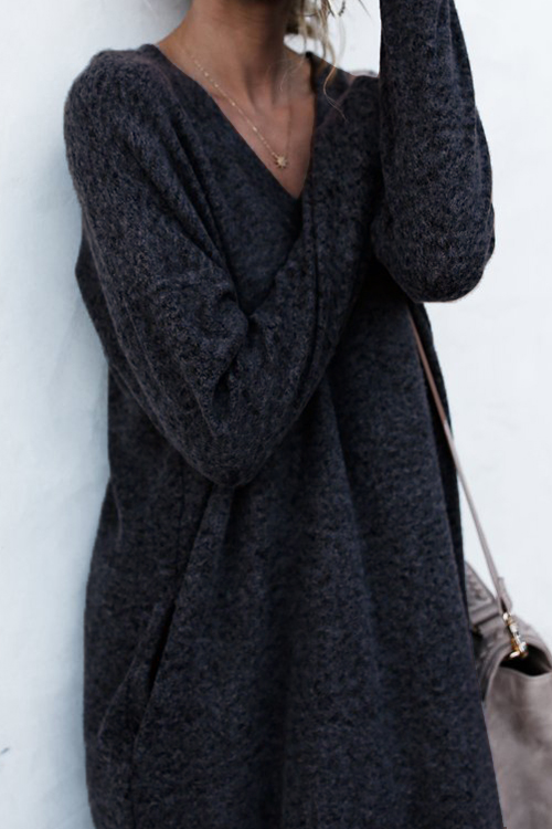  Lazy Afternoon V Neck Mini Dress