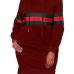 Leisure Hooded Collar Patchwork Wine Red Polyester Mini Dress Leisure Hooded Collar Patchwork Wine Red Polyester Mini Dress