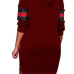 Leisure Hooded Collar Patchwork Wine Red Polyester Mini Dress Leisure Hooded Collar Patchwork Wine Red Polyester Mini Dress