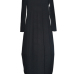Leisure Round Neck Black Polyester Mid Calf Dress Leisure Round Neck Black Polyester Mid Calf Dress