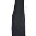 Leisure Round Neck Black Polyester Mid Calf Dress Leisure Round Neck Black Polyester Mid Calf Dress