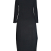 Leisure Round Neck Black Polyester Mid Calf Dress Leisure Round Neck Black Polyester Mid Calf Dress