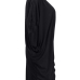 Leisure Round Neck Hollow-out Black Polyester Knee Length Dress Leisure Round Neck Hollow-out Black Polyester Knee Length Dress