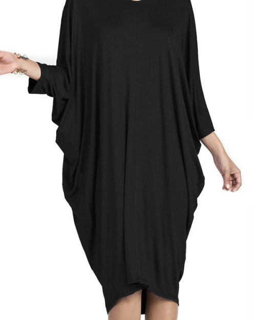Leisure Round Neck Hollow-out Black Polyester Knee Length Dress Leisure Round Neck Hollow-out Black Polyester Knee Length Dress