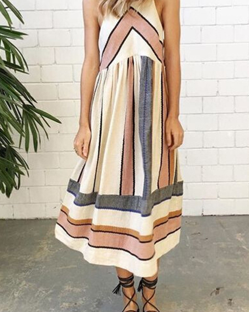 Polyester Casual O neck Tank Sleeveless A Line Mid Calf Dresses Polyester Casual O neck Tank Sleeveless A Line Mid Calf Dresses