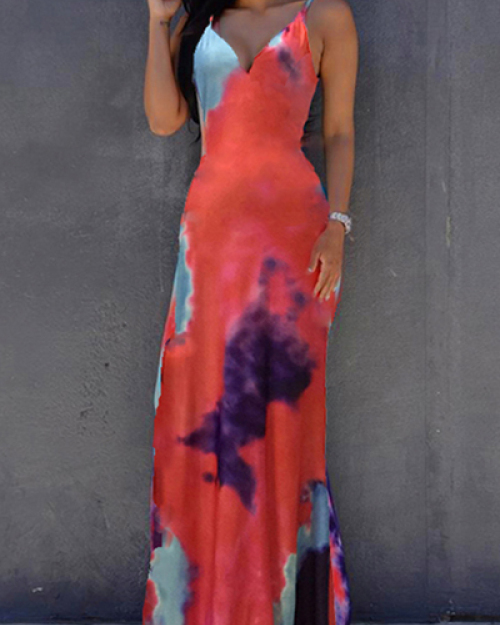 Polyester Sexy V Neck Sleeveless Ankle Length Dresses Polyester Sexy V Neck Sleeveless Ankle Length Dresses