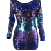  Sexy Boat Neck Backless Gradient Sequins Polyester Mini Dress