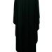  Sexy Deep V Neck Asymmetrical Design Black Polyester Mid Calf Dress