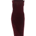 Sexy Hollow-out Wine Red Velvet Sheath Mid Calf Dress Sexy Hollow-out Wine Red Velvet Sheath Mid Calf Dress