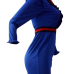 Sexy Round Neck Fold Design Blue Polyester Zipped Dress Sexy Round Neck Fold Design Blue Polyester Zipped Dress