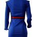 Sexy Round Neck Fold Design Blue Polyester Zipped Dress Sexy Round Neck Fold Design Blue Polyester Zipped Dress