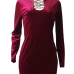 Sexy Round Neck Lace-up Hollow-out Wine Red Velvet Mini Dress Sexy Round Neck Lace-up Hollow-out Wine Red Velvet Mini Dress