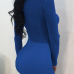 Sexy Round Neck See-Through Blue Polyester Sheath Knee Length Dress Sexy Round Neck See-Through Blue Polyester Sheath Knee Length Dress