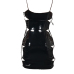  Sexy Sleeveless Lace-up Hollow-out Black PU Mini Dress