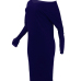 Sexy Sloping Shoulder Gloves Design Royalblue Cotton Blend Mid Calf Dress Sexy Sloping Shoulder Gloves Design Royalblue Cotton Blend Mid Calf Dress