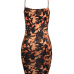 Sexy Spaghetti Strap Sleeveless Camouflage Printed Yellow Polyester Knee Length Dress Sexy Spaghetti Strap Sleeveless Camouflage Printed Yellow Polyester Knee Length Dress