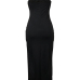 Sexy Spaghetti Strap Sleeveless Hot Drilling Decorative Black Polyester Ankle Length Dress Sexy Spaghetti Strap Sleeveless Hot Drilling Decorative Black Polyester Ankle Length Dress
