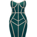 Sexy Spaghetti Strap Sleeveless Striped Printed Green Polyester Sheath Knee Length Dress Sexy Spaghetti Strap Sleeveless Striped Printed Green Polyester Sheath Knee Length Dress