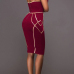 Sexy Spaghetti Strap Sleeveless Striped Printed Wine Red Polyester Sheath Knee Length Dress Sexy Spaghetti Strap Sleeveless Striped Printed Wine Red Polyester Sheath Knee Length Dress