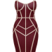 Sexy Spaghetti Strap Sleeveless Striped Printed Wine Red Polyester Sheath Knee Length Dress Sexy Spaghetti Strap Sleeveless Striped Printed Wine Red Polyester Sheath Knee Length Dress