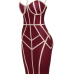 Sexy Spaghetti Strap Sleeveless Striped Printed Wine Red Polyester Sheath Knee Length Dress Sexy Spaghetti Strap Sleeveless Striped Printed Wine Red Polyester Sheath Knee Length Dress