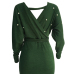 Sexy V Neck Backless Pearl Decoration Green Polyester Mini Bodycon Dress(With Belt) Sexy V Neck Backless Pearl Decoration Green Polyester Mini Bodycon Dress(With Belt)