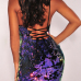 Sexy V Neck Backless Purple Polyester Sheath Mini Dress Sexy V Neck Backless Purple Polyester Sheath Mini Dress