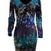 Sexy V Neck Gradient Sequined Decorative Polyester Sheath Mini Dress Sexy V Neck Gradient Sequined Decorative Polyester Sheath Mini Dress