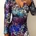 Sexy V Neck Gradient Sequined Decorative Polyester Sheath Mini Dress Sexy V Neck Gradient Sequined Decorative Polyester Sheath Mini Dress