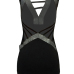 Sexy V Neck Hollow-out Black Polyester Sheath Mini Dress Sexy V Neck Hollow-out Black Polyester Sheath Mini Dress