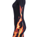  Stylish Round Neck Fire Print Black Polyester Sheath Mini Dress