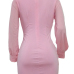 Trendy Round Neck Lace-up Pink Polyester Sheath Mini Dress Trendy Round Neck Lace-up Pink Polyester Sheath Mini Dress