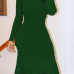 Trendy Turtleneck Asymmetrical Green Cotton Sheath Mid Calf Dress Trendy Turtleneck Asymmetrical Green Cotton Sheath Mid Calf Dress