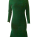 Trendy Turtleneck Asymmetrical Green Cotton Sheath Mid Calf Dress Trendy Turtleneck Asymmetrical Green Cotton Sheath Mid Calf Dress