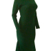 Trendy Turtleneck Asymmetrical Green Cotton Sheath Mid Calf Dress Trendy Turtleneck Asymmetrical Green Cotton Sheath Mid Calf Dress