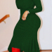 Trendy Turtleneck Asymmetrical Green Cotton Sheath Mid Calf Dress Trendy Turtleneck Asymmetrical Green Cotton Sheath Mid Calf Dress