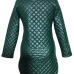 Trendy Turtleneck Long Sleeves Zipper Design Green Leather Mini Dress Trendy Turtleneck Long Sleeves Zipper Design Green Leather Mini Dress