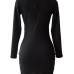 Trendy V Neck Zipper Design Black Polyester Sheath Mini Dress Trendy V Neck Zipper Design Black Polyester Sheath Mini Dress