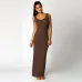 2018 Summer New Fashion Basic Vest long Dress Women Back Split Dress Elegant sexy Sleeveless Vest Tanks Slim Strap Party Dresses