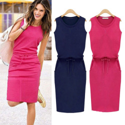 2018 Summer Women Tank Dress Holiday Solid Casual Sleeveless Sundress Ladies Beach Party Dresses Streetwear vestidos mujer