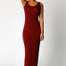 2019 Elegant Women Sexy Dress O-Neck Sleeveless Slim Maxi Dress High Stretch Tank Robe Spring Summer Thin Long Dress Vestidos