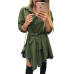 2019 Irregular tie waist shirt dress Women autumn 2017 wrap dress Long sleeve turn down collar Army green red short mini dresses