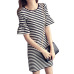 2019 New Fashion Casual Summer Dress Women Puff-Sleeve Striped Vestidos Mini Night Dress Girl Sweet Style Slim Dresses