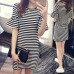 2019 New Fashion Casual Summer Dress Women Puff-Sleeve Striped Vestidos Mini Night Dress Girl Sweet Style Slim Dresses